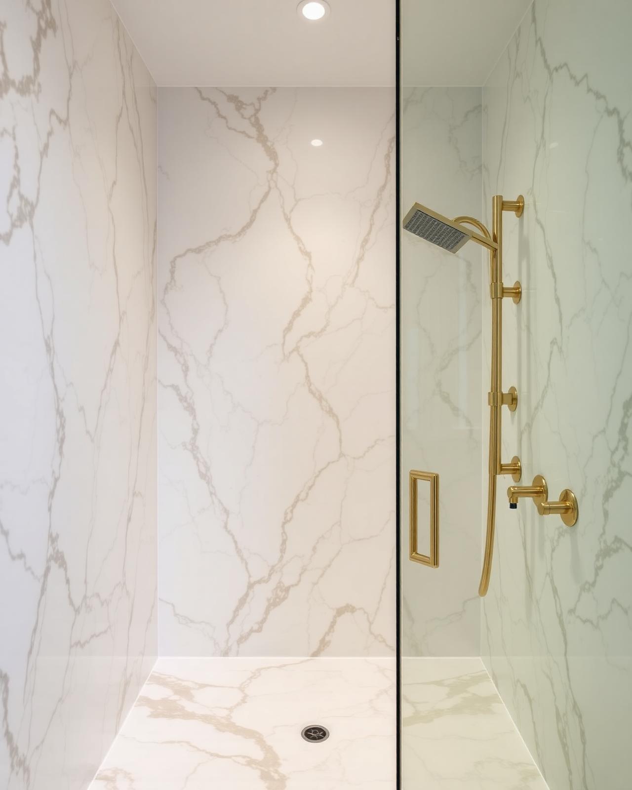 Douche à l'italienne en marbre